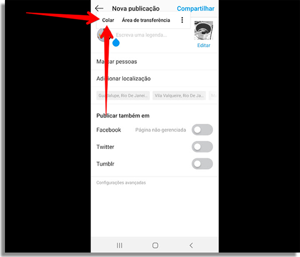 how to jump line in instagram paste