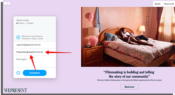your wetransfer email