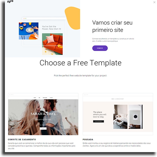 Choose template How to create a sales website