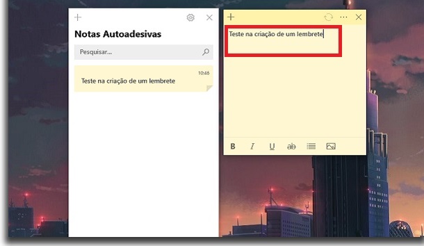 add a reminder on windows create note