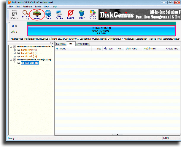 DiskGenius recover files from Pen Drive