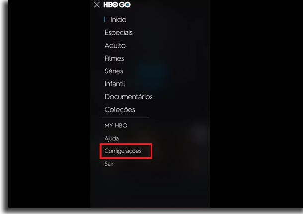 HBO Go settings