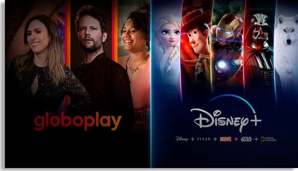 home screen of the globoplay and disney combo +