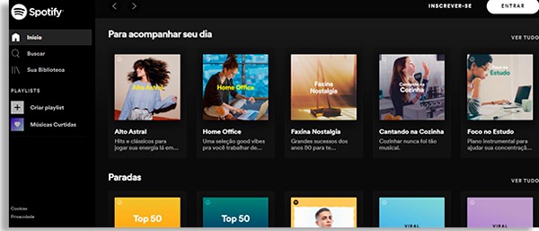 spotify home screen, which is also one of the podcast apps