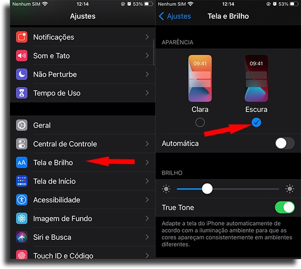 activate night mode on Instagram iPhone second way