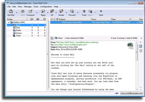 Claws Mail email apps for Windows