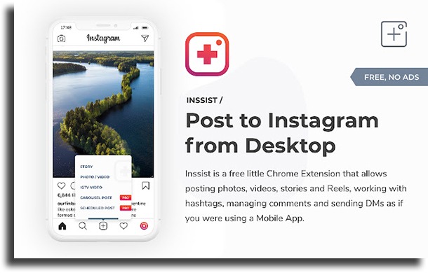 Insist posting on Instagram from your computer