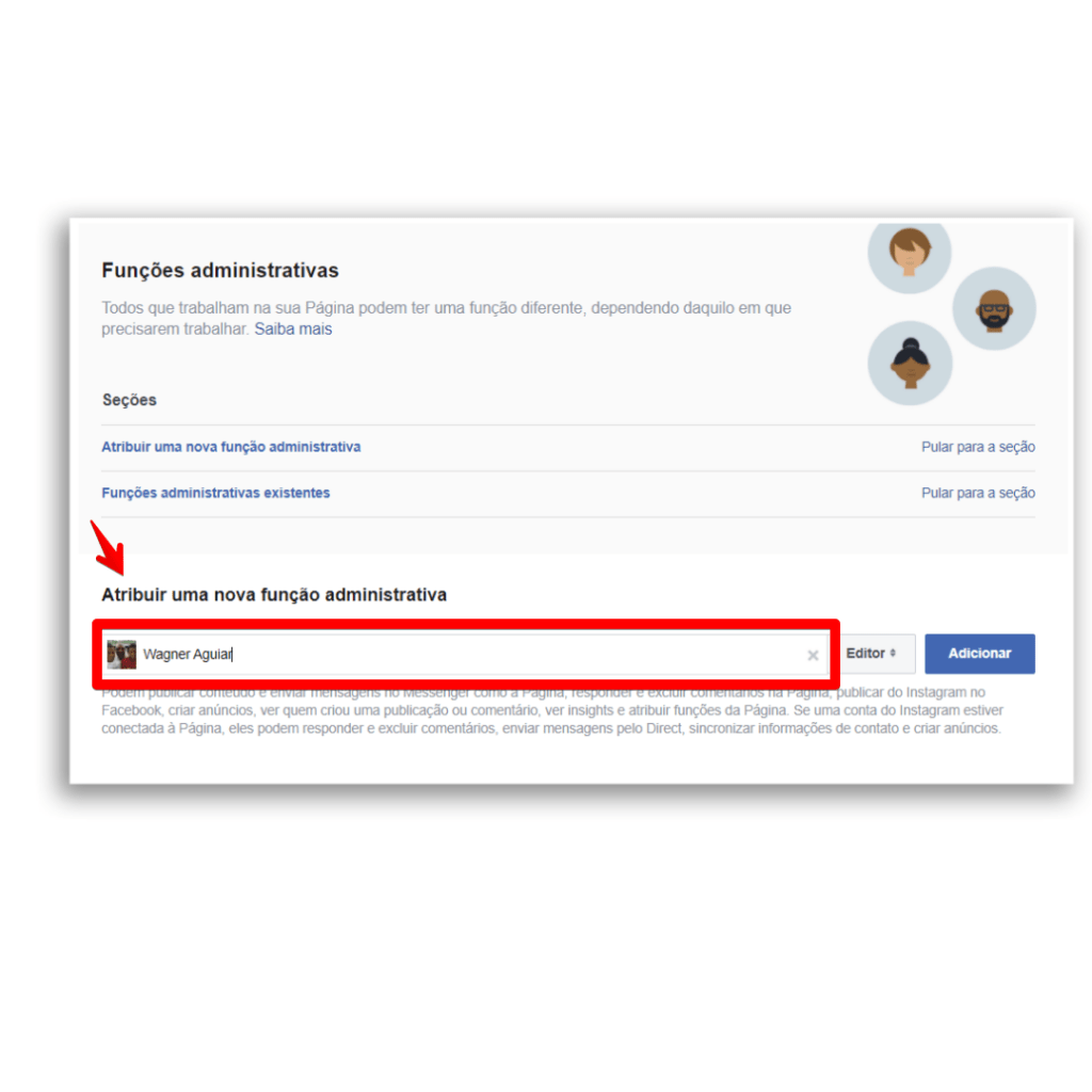 add facebook admin assign role